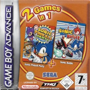 2 Games in 1: Sonic Pinball Party + Sonic Battle (GBA)