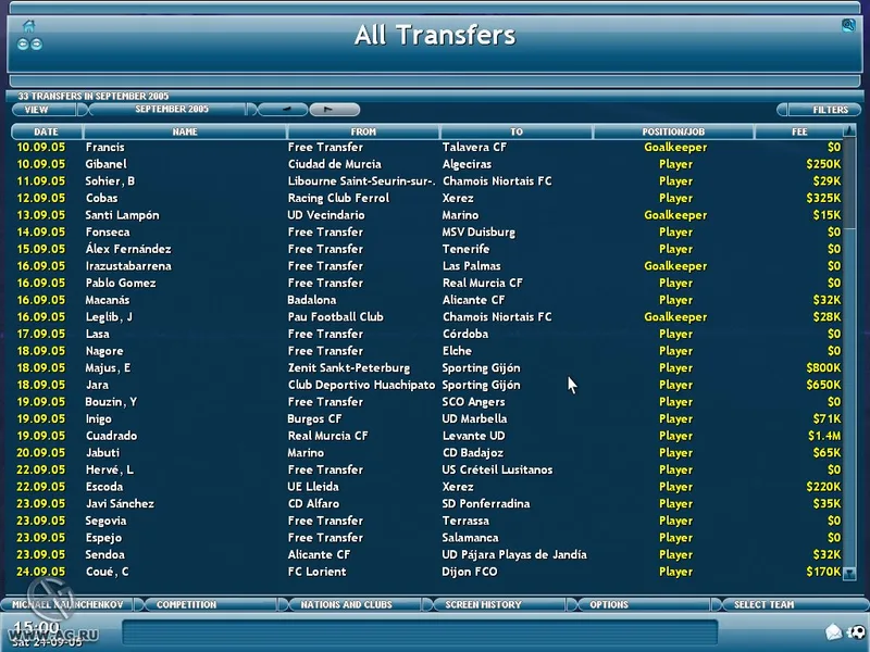 Championship Manager 2006 (PS2)