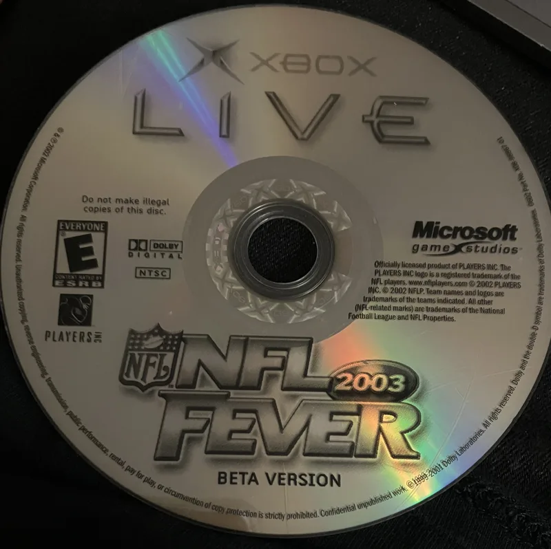 NFL Fever 2003 Beta Version (XBOX)